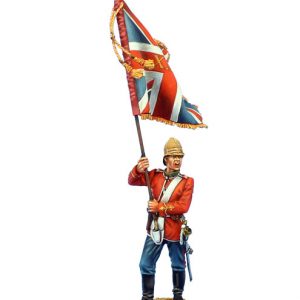 ZUL027 BRITISH 24TH FOOT STANDARD BEARER WITH QUEENS COLOURS