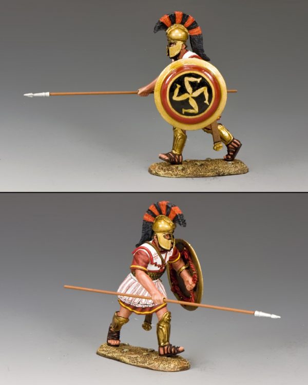 AG034 HOPLITE CHARGING WITH SPEAR