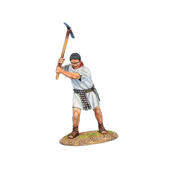 ROM167B Imperial Roman Legionary Swinging Pick - WHITE Tunic