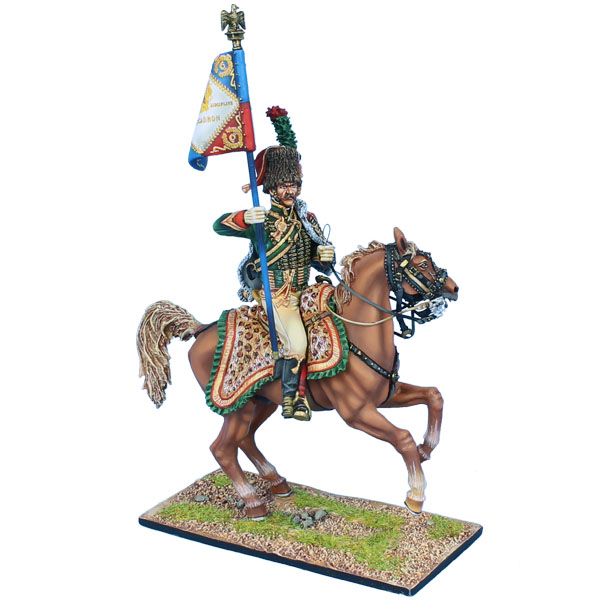 NAP0532a French Imperial Guard Chasseur a' Cheval Standard by First Legion 
