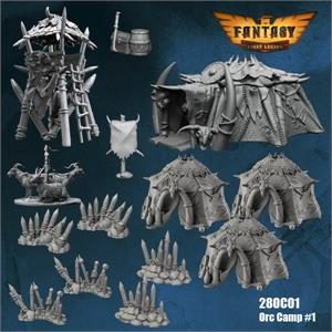 28OC01 Orc Camp Set #1 (28mm Resin Unpainted and Unassembled)